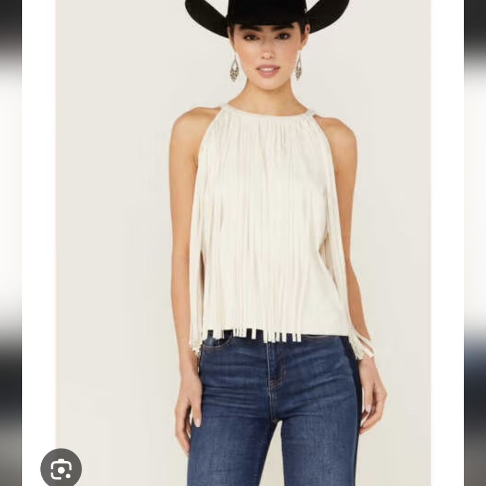 Idyllwind-  Madie Faux Suede Fringe Tank - Picture 5 of 9